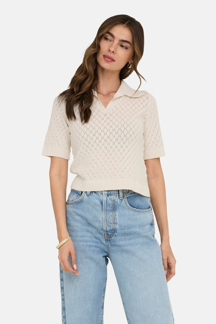 Polo à manches courtes - écru - ONLY®