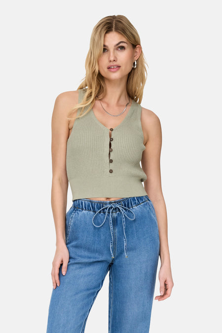 ONLLINA SL V-NECK BUTTON KNT
