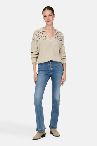 Pull à col en V - écru - ONLY®