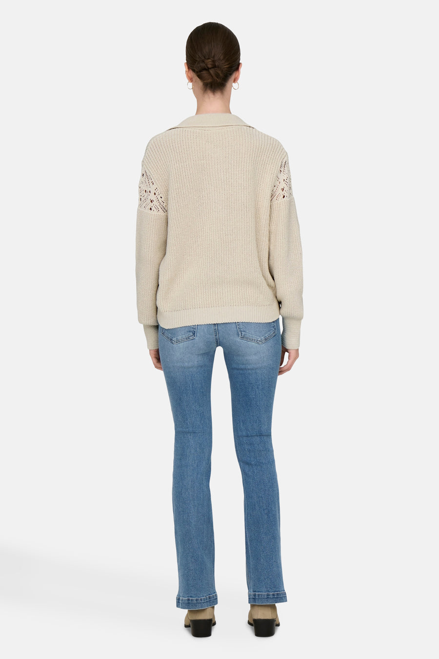 Pull à col en V - écru - ONLY®