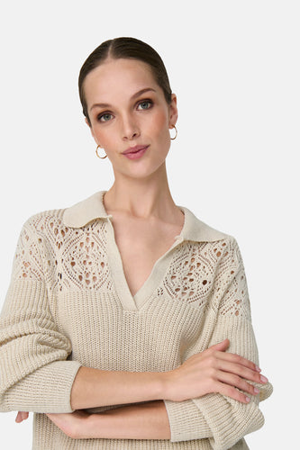 Pull à col en V - écru - ONLY®