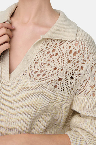 Pull à col en V - écru - ONLY®