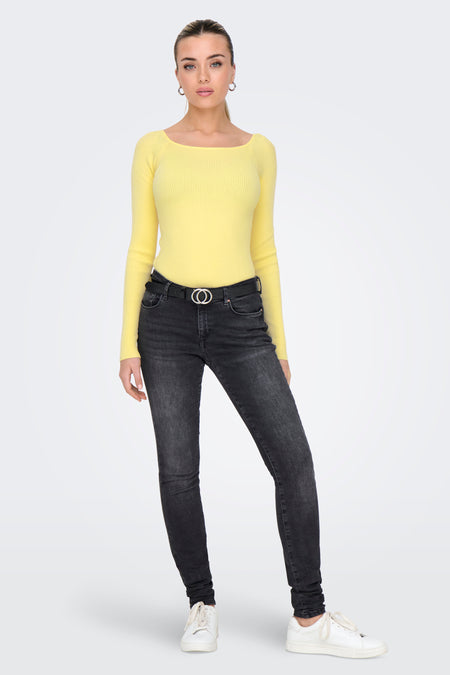 ONLANJELICA LS CROP DEEP BOATNECK KNT