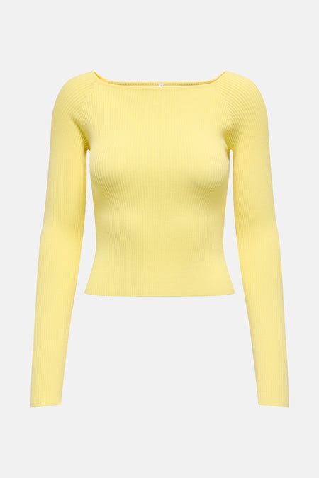ONLANJELICA LS CROP DEEP BOATNECK KNT