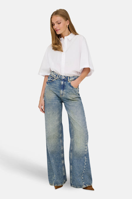 JDYCARINA HW ASYMMETRIC WIDE JEANS DNM