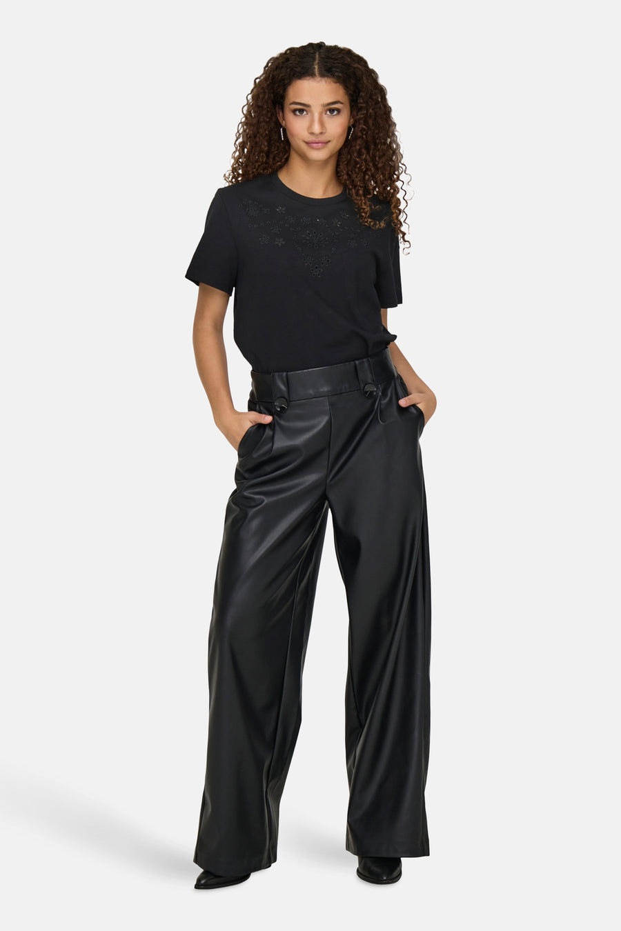 JDYCIF S/S BRODERIE ANGLAISE TOP JRS - JDY