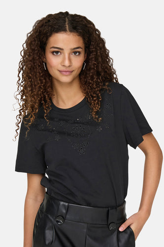 JDYCIF S/S BRODERIE ANGLAISE TOP JRS - JDY