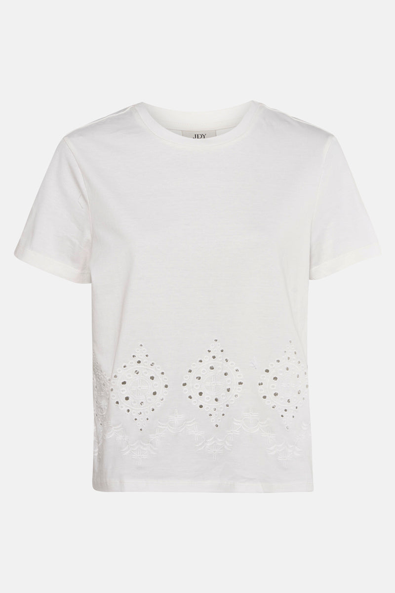 JDYCIF S/S BRODERIE ANGLAISE TOP JRS