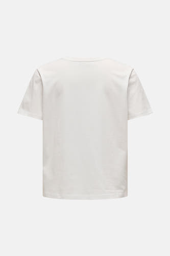 T-shirt blanc à manches courtes de JDY, tissu uni avec une encolure ronde et un ourlet droit.