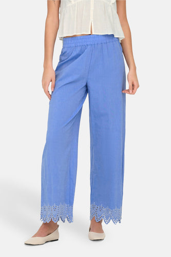 ONLPAULA TULUM EMB PULL-UP PANT WVN