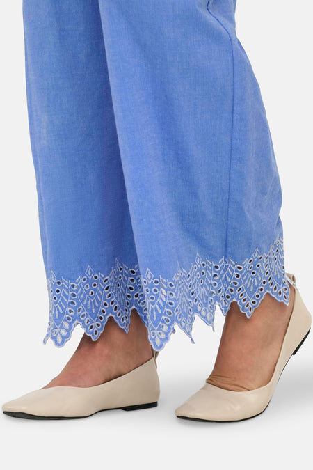 ONLPAULA TULUM EMB PULL-UP PANT WVN