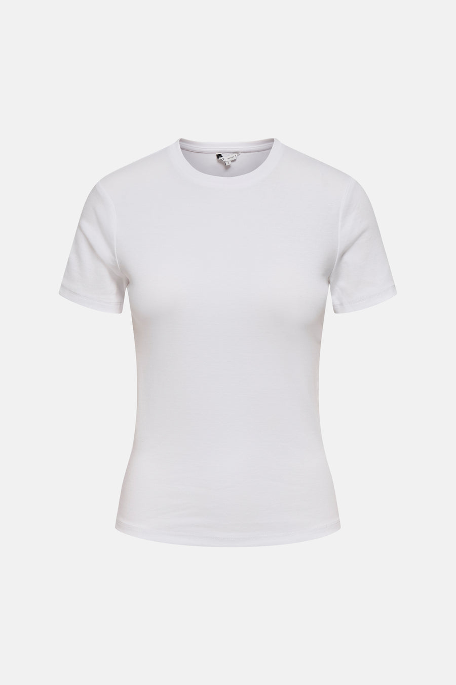 Witte korte mouwen T-shirt van ONLY® met ronde hals en gladde stof, front view