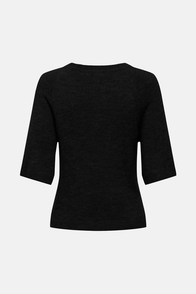 Pull noir avec col rond de JDY, vue arrière avec manches courtes.