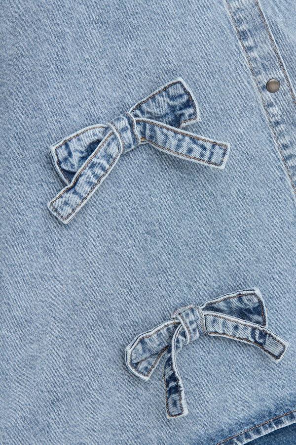 ONLGRACE 3/4 BOW SHIRT LB DNM CRO