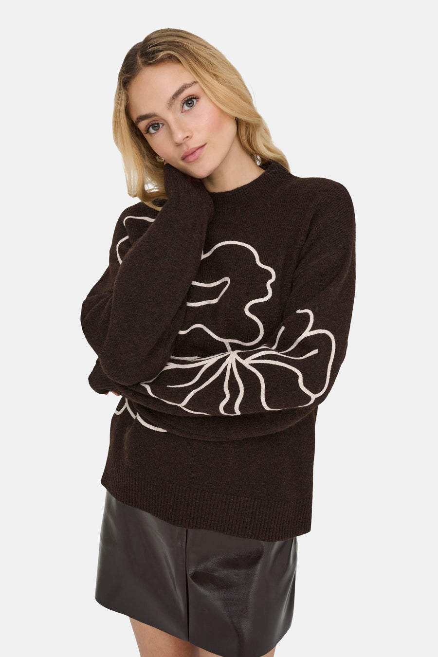 Pull col O brun - JDY