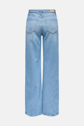 Jean en denim bleu clair large ONLY, avec poches arrière et passants de ceinture.