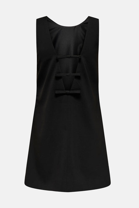 Robe noire sans manches d'ONLY, avec des rayures décoratives sur le dos.