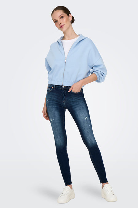 ONLSCARLETT LS ELASTIC ZIP HOOD SWT NOOS