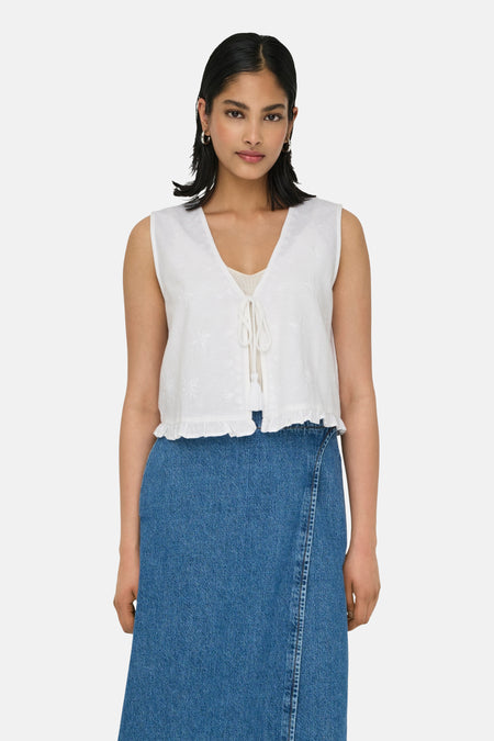ONLJAKIRI LINEN S/L EMB VEST PTM