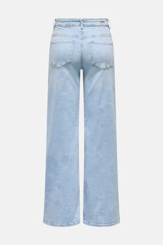 Jean bleu clair large de JDY, avec des poches arrière et une texture stonewashed.