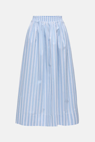 Jupe bleue de JDY avec taille élastique et motif à rayures verticales.