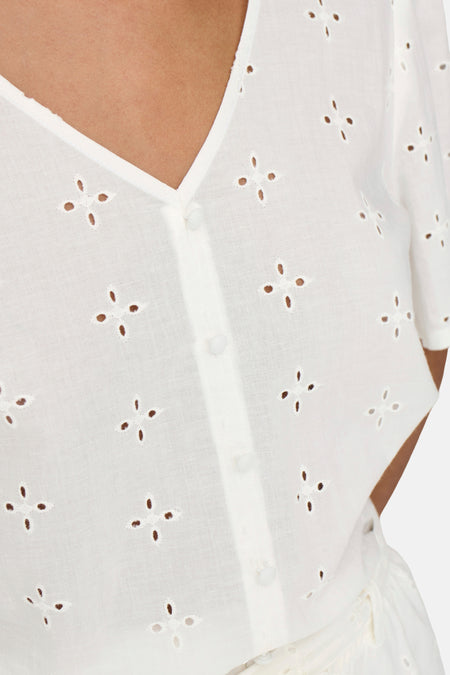 JDYMILLIE S/S EMBROIDERY SHIRT WVN