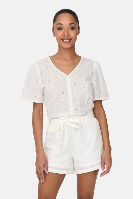 Blouse à manches courtes - Blanc