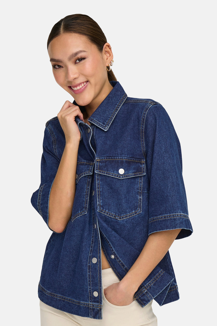 Chemise à manches courtes - dark blue denim - ONLY®