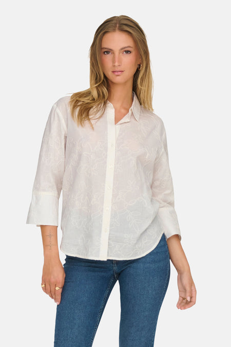JDYSELMA 3/4 EMBROIDERY SHIRT WVN