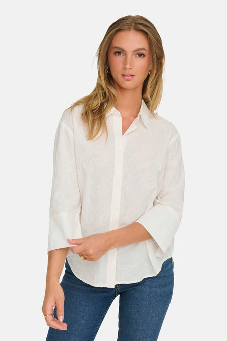JDYSELMA 3/4 EMBROIDERY SHIRT WVN