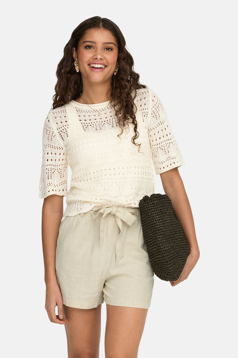 Pull à col rond - écru