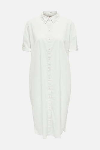 Robe blanche à manches courtes de JDY, avec une fermeture à boutons et un col classique.