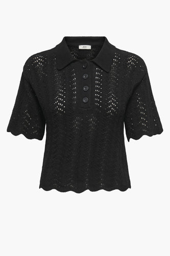 JDYELLIS S/S COLLAR PULLOVER KNT