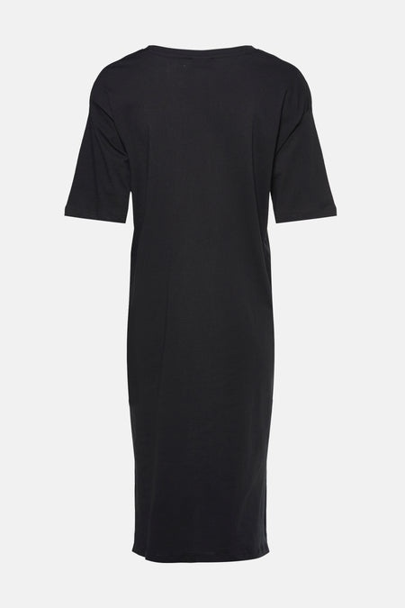 Robe noire à manches courtes de JDY, couleur unie et coupe décontractée.