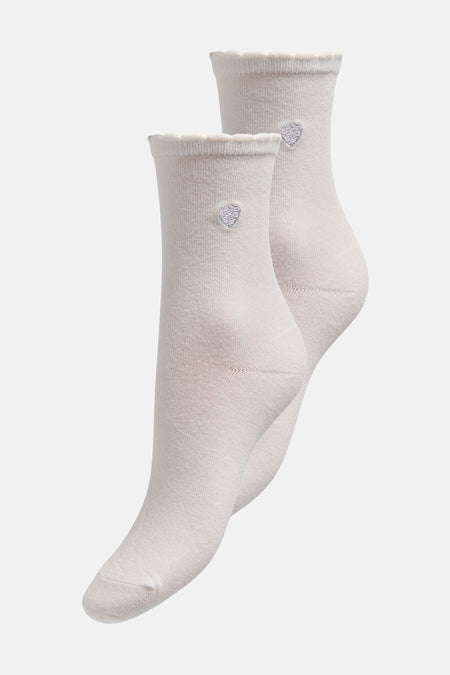 ONLDIANA HEART EMBROIDERED SOCKS 2-PACK