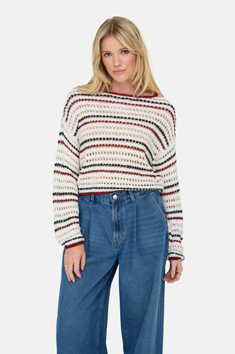 ONLGEENA LS SHORT STRIPE BOATNECK CC KNT