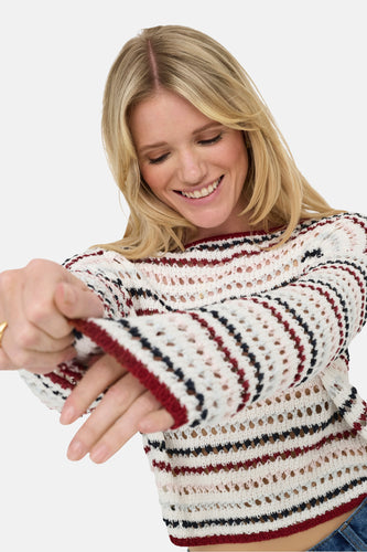 ONLGEENA LS SHORT STRIPE BOATNECK CC KNT