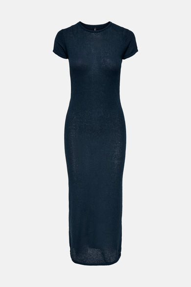 Robe bleue à manches courtes de ONLY, avec un dessin uni et une coupe ajustée.