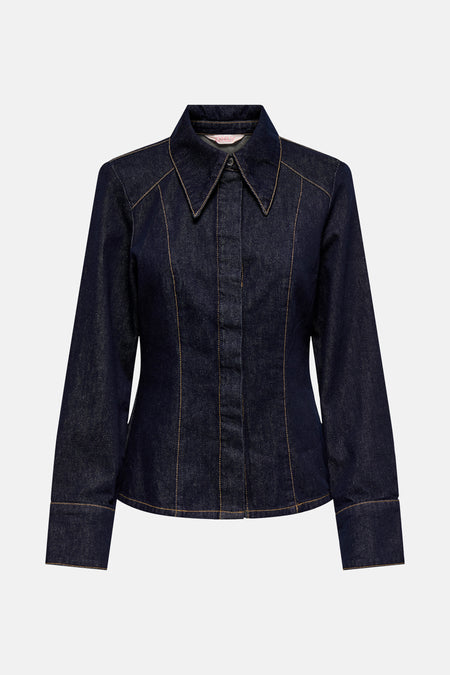 ONLGEMMA LS FITTED RINSE SHIRT DNM YOR