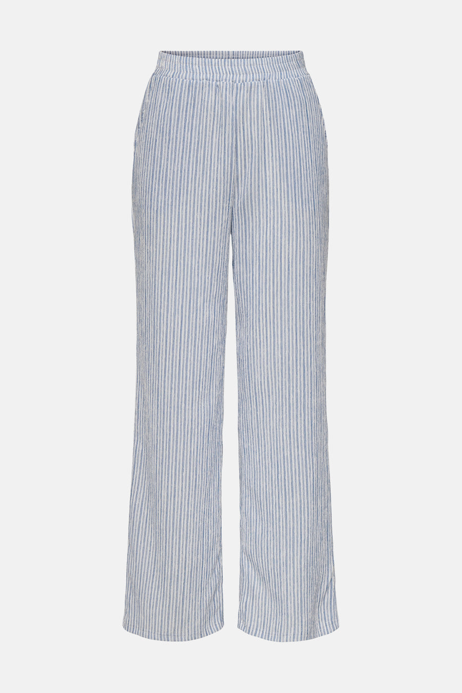 Pantalon large à rayures bleu et blanc de JDY avec taille élastique, dos.