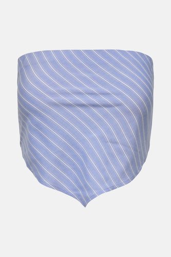 Blauw-wit gestreepte bandana.