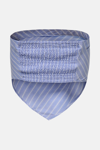 Blauwgestreepte smocktop.