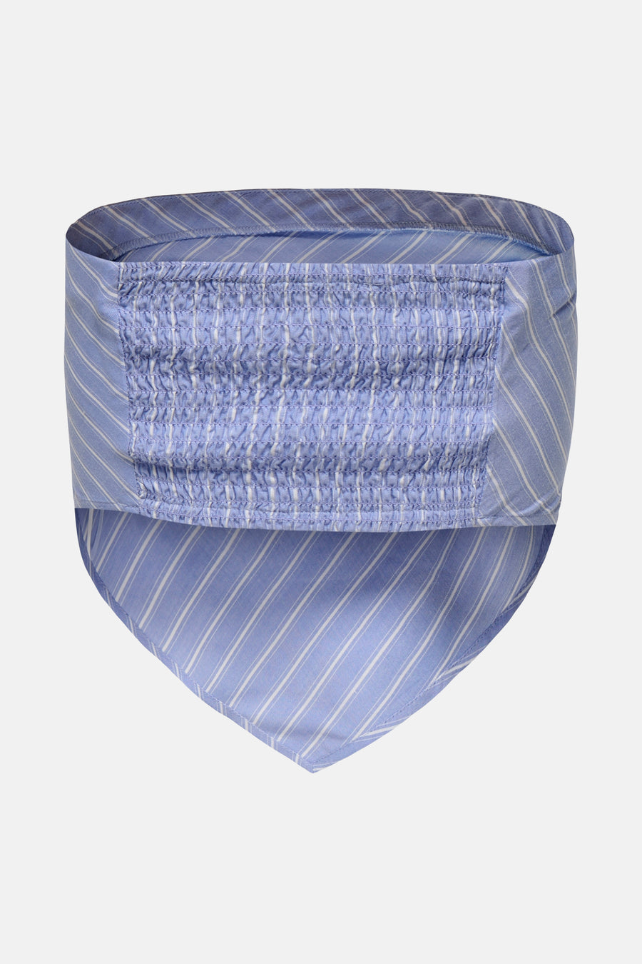 Blauwgestreepte smocktop.