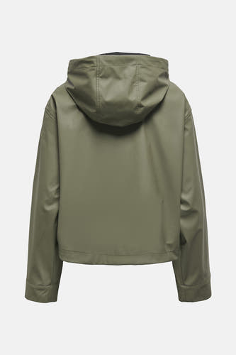 Veste de pluie multicolore ONLY, avec capuche et longues manches.
