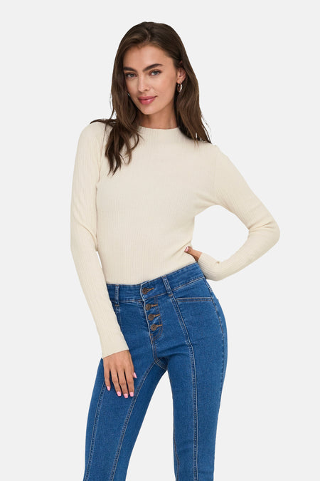 ONLCOCO LIFE LS RIB MOCK NECK CC KNT