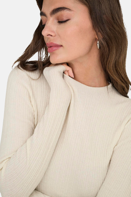 ONLCOCO LIFE LS RIB MOCK NECK CC KNT