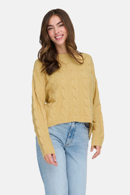 ONLJEANETT LIFE LS CABLE O-NECK CC KNT