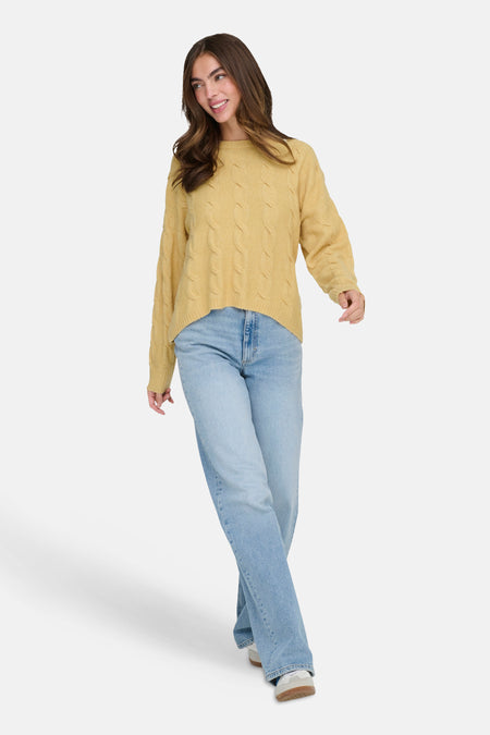 ONLJEANETT LIFE LS CABLE O-NECK CC KNT