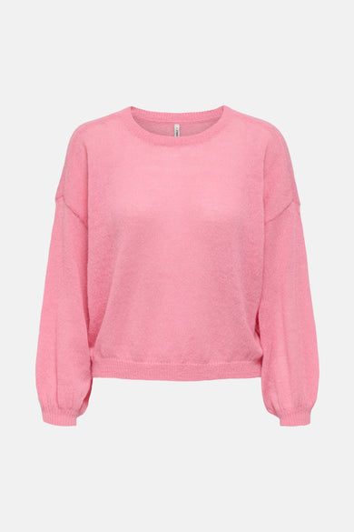 T-shirt rose avec col rond de ONLY, avec des manches longues et une fine structure en bretelles.