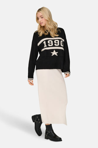ONLTRAIN LS TEXT O-NECK CC KNT